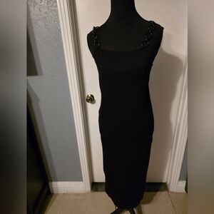 Planet Gold Black Midi Dress Size XL